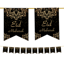 Load image into Gallery viewer, EID Mubarak Floral Decoration Set - Black & Gold (MM)