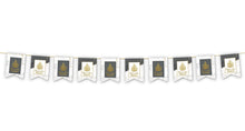 Load image into Gallery viewer, RAMADAN Mubarak Bunting Decoration - (10 Flags) White, Grey & Gold Marble Design (AG21)