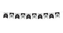 Load image into Gallery viewer, EID Mubarak Bunting Decoration - (10 Flags) Black & Silver Geometric Design (AG21)