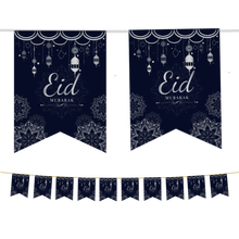 Load image into Gallery viewer, EID Mubarak Hanging Lantern Decoration Set - Navy & Silver (MM)