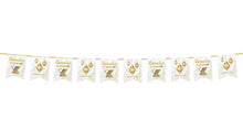 Load image into Gallery viewer, RAMADAN Mubarak Bunting Decoration - (10 Flags) White & Gold Marble & Lanterns Design (AG21)