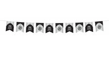 Load image into Gallery viewer, EID Mubarak Bunting Decoration - (10 Flags) Black &amp; Silver Geometric Design (AG21)
