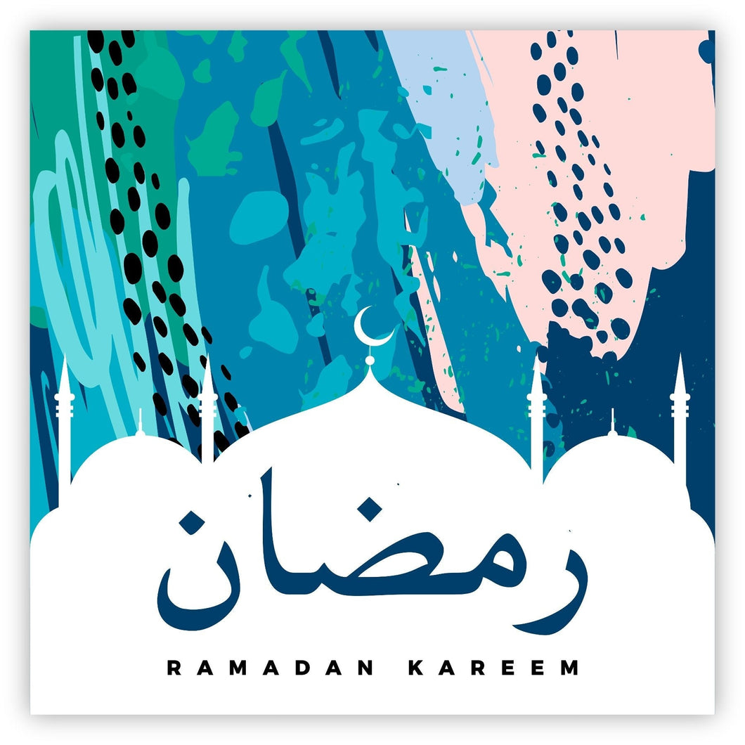 Ramadan Kareem Card - Watercolour Arabic Mosque