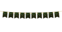 Load image into Gallery viewer, Eid Mubarak Bunting - Green &amp; Gold Lanterns Letter Flags Decoration

