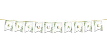 Load image into Gallery viewer, Eid Mubarak Bunting - Green &amp; Gold Forest Leaves Letter Flags Decoration
