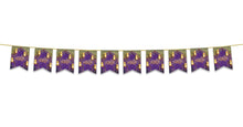 Load image into Gallery viewer, Eid Mubarak Bunting - Purple &amp; Gold Lanterns Flags Decoration
