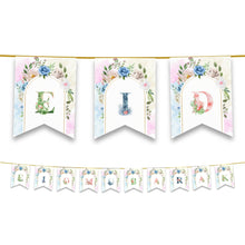 Load image into Gallery viewer, Eid Mubarak Bunting - Pastel Rainbow Floral Letter Flags Decoration
