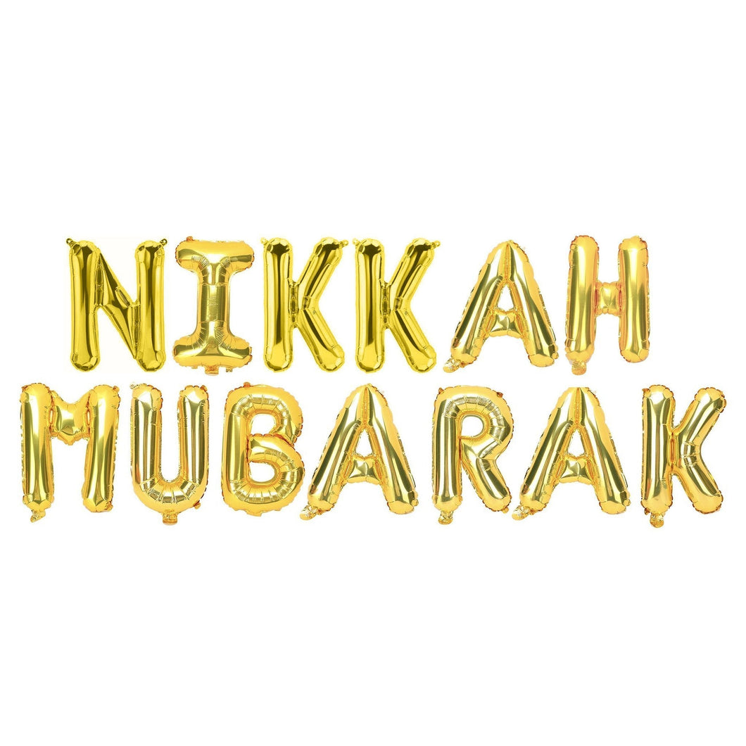 Nikkah Mubarak Foil Balloon - Gold