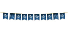Load image into Gallery viewer, Ramadan Kareem Bunting - Blue &amp; White Space Galaxy Flags Decoration

