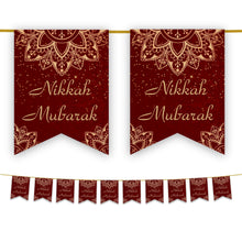 Load image into Gallery viewer, Nikkah Mubarak Bunting - Regal Design - Islamic Wedding Decoration
