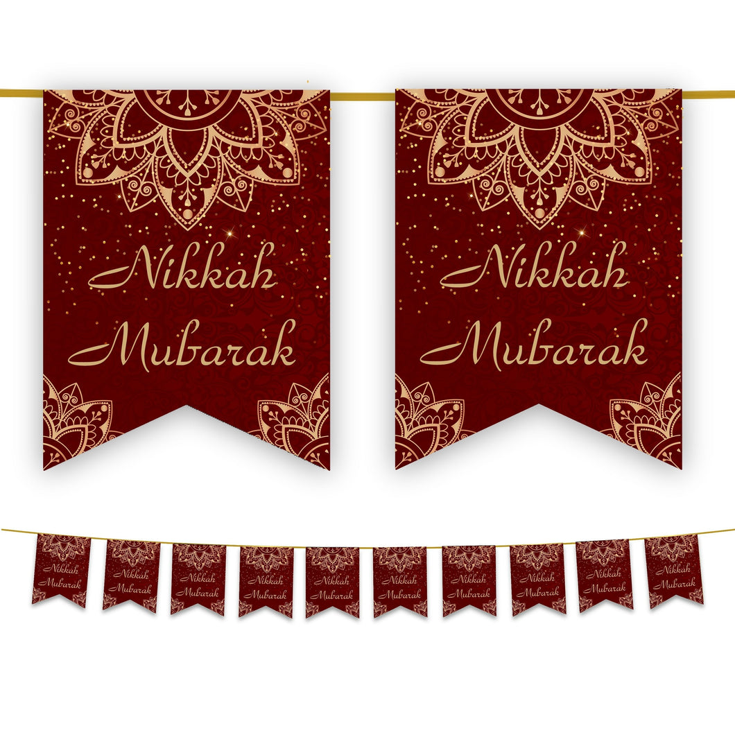 Nikkah Mubarak Bunting - Regal Design - Islamic Wedding Decoration