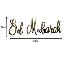Load image into Gallery viewer, EID Mubarak Laser Cut Foil Hanging Decoration - Gold
