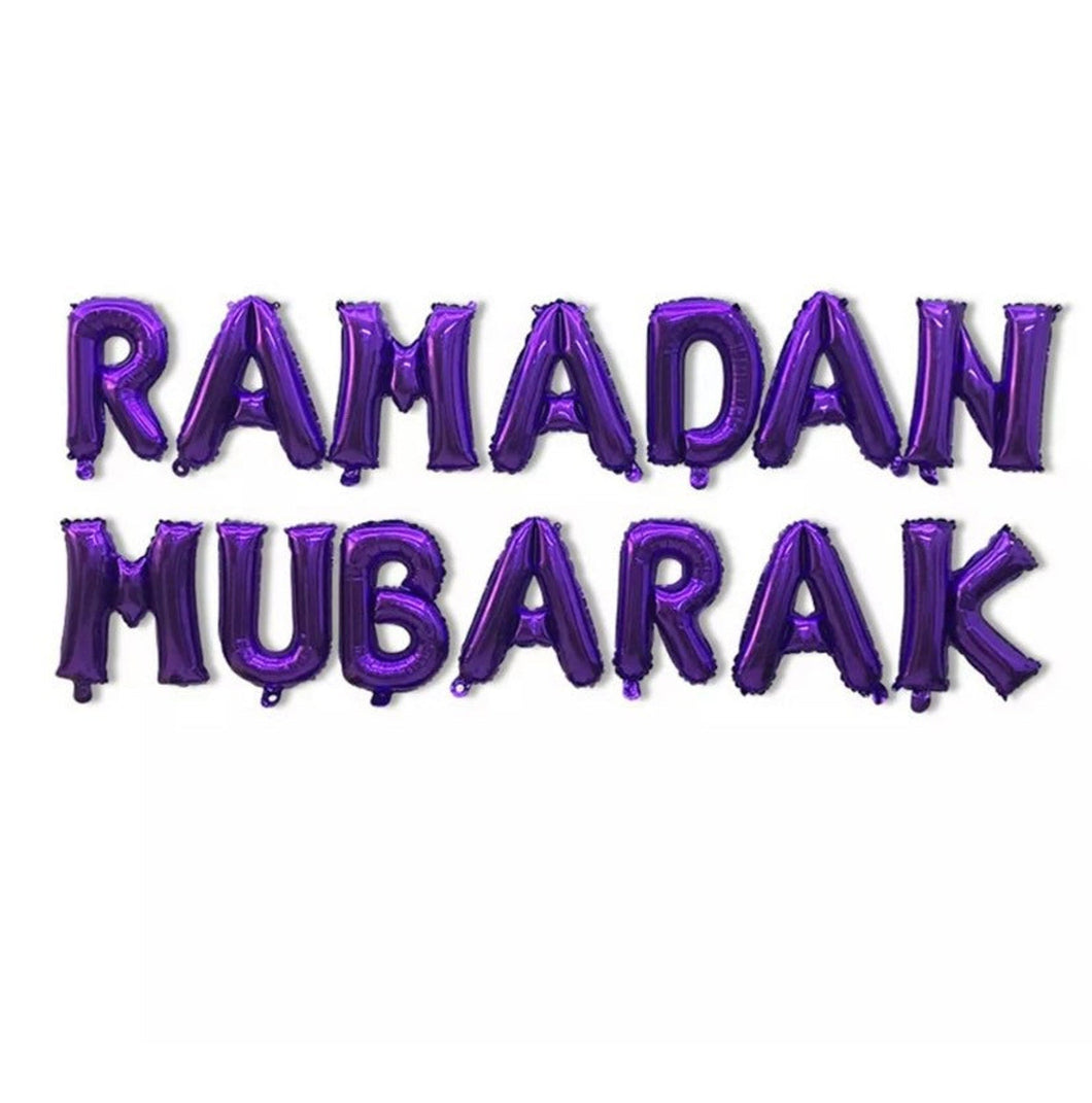 Ramadan Mubarak Foil Balloon Kit - Purple