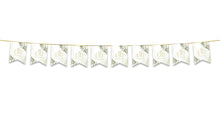 Load image into Gallery viewer, Eid Mubarak Bunting - White Gold &amp; Green Leaves Flags Decoration
