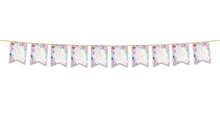 Load image into Gallery viewer, Eid Mubarak Bunting - Floral Pastel Watercolour Flags Decoration
