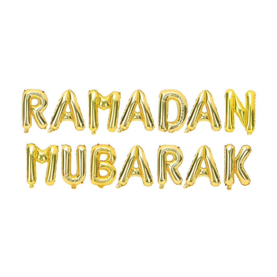 RAMADAN Mubarak Foil Balloons - Gold